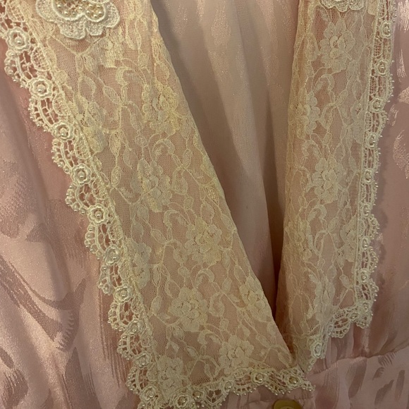 Vintage Pink Short Dress with Lace and Beads size 11 - Picture 3 of 8